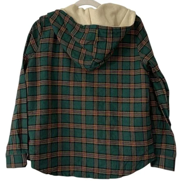 Zaful Green Plaid Hooded Flannel Jacket - Picture 2 of 4